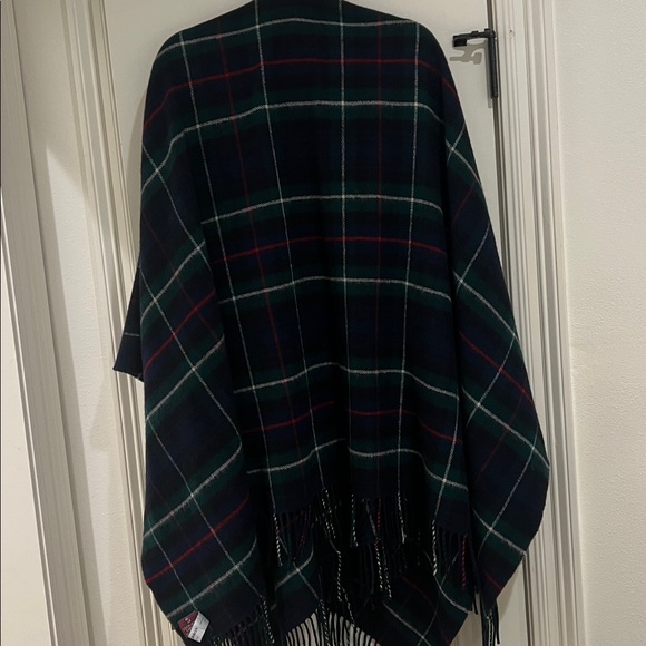 Plaid tartan locharron Scotland lambswool red white navy green one size - Picture 2 of 5